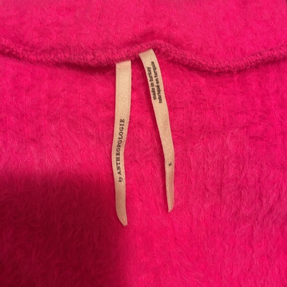 Anthropologie neon pink fuzzy sweater - Picture 3 of 6
